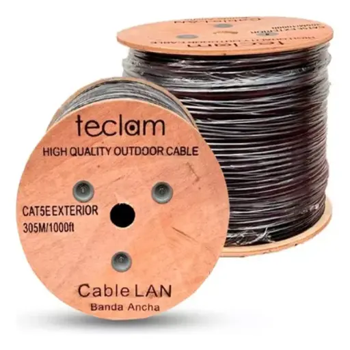 [TEC-UTP6EX-7030B] CABLE UTP Teclam CAT6 exterior 70/30 por bobina
