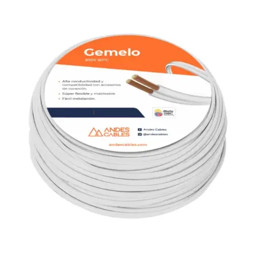 [AND-CG-20] CABLE GEMELO Andes #20 AWG metro